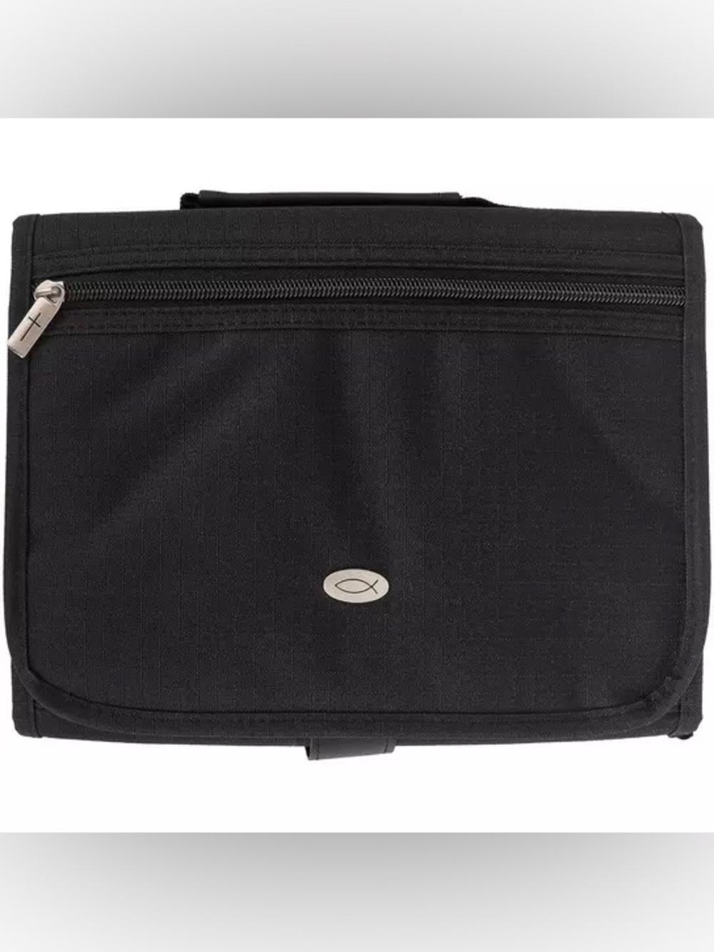 M/L Black Tri-Fold Micro-Fiber Bible Cover